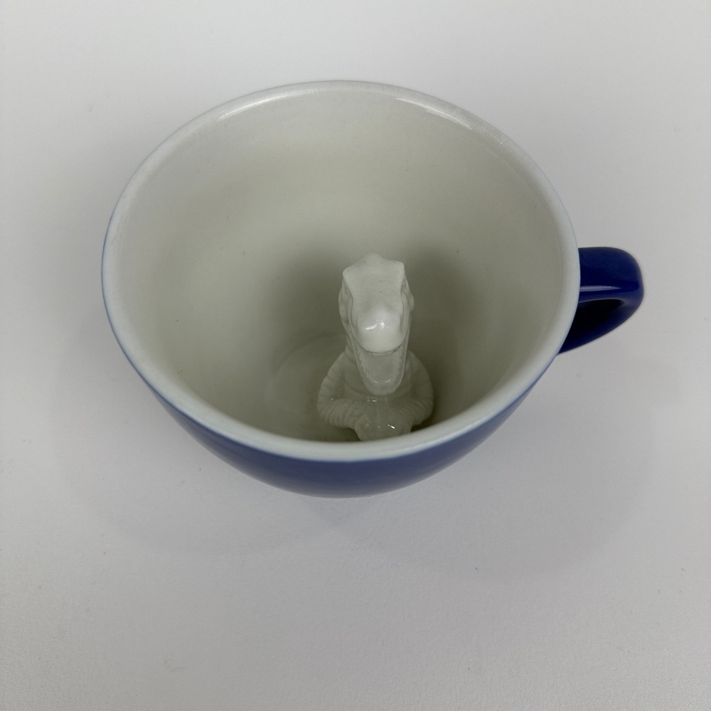 Creature Cups Alligator Mug Peek A Boo Ceramic Blue White Coffee/ Tea Cup/Hidden